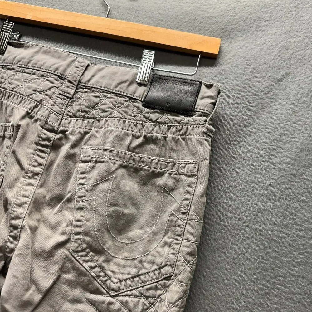 True Religion Jeans Dean Geo Quilted Patch Gray Denim Mens 29‎ (30x29 ACTUAL)
